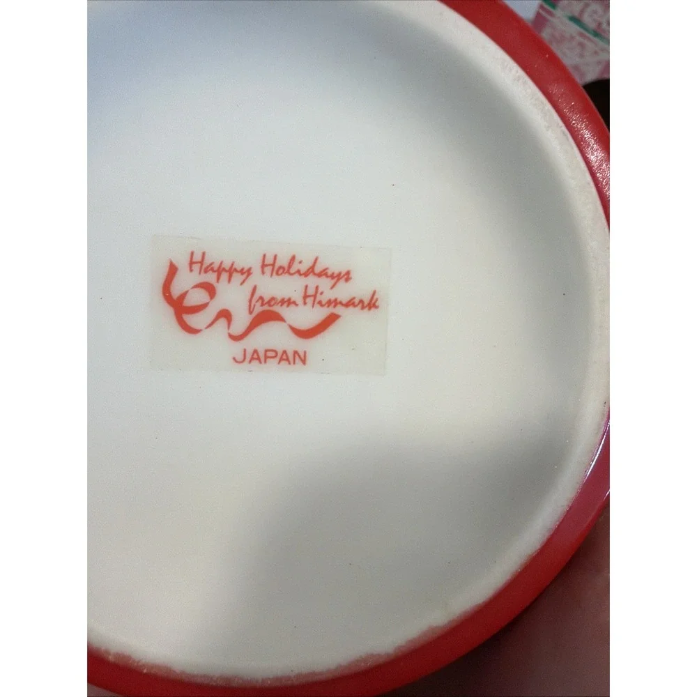 Vtg Himark  1986 Happy Holidays Christmas Trinket Box With 24K Gold Trim GW992